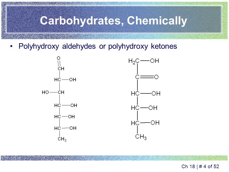 Ch 18 | # 3 of 52 Carbohydrates Major source of ______ from our diet Composed of the elements _, _ and _ Produced by photosynthesis in plants Also called saccharides (sugars)