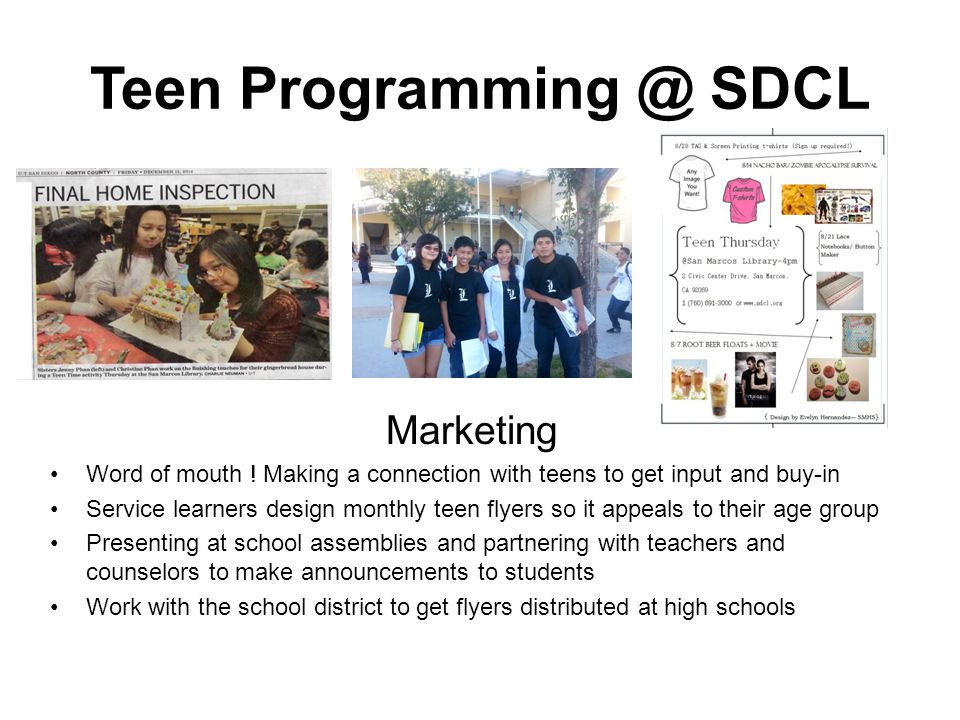 Teen SDCL Marketing Word of mouth .