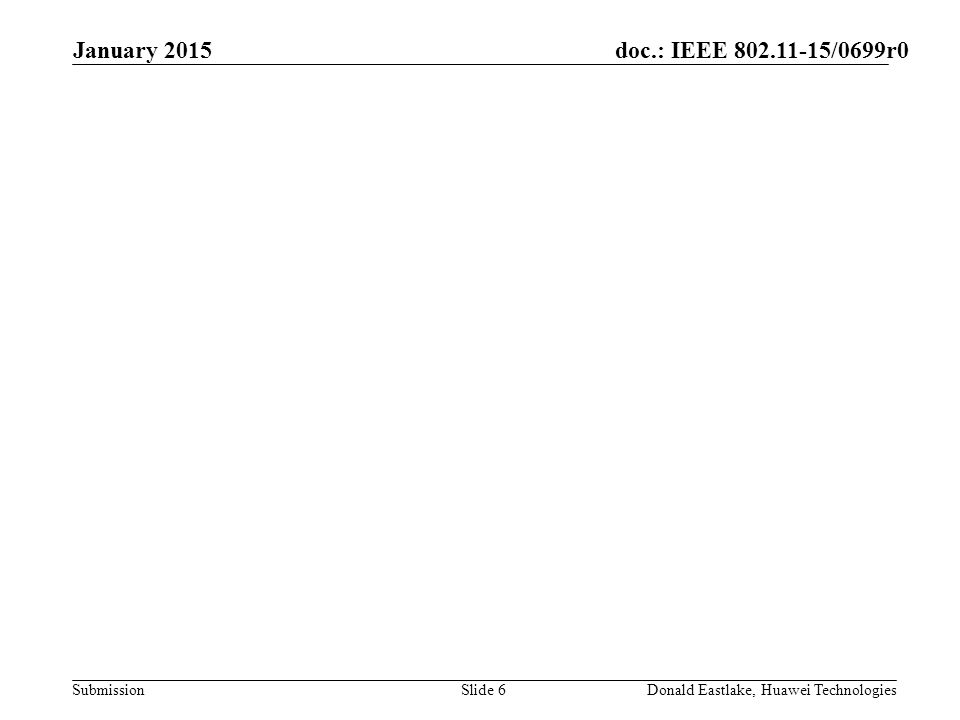 doc.: IEEE /0699r0 Submission January 2015 Donald Eastlake, Huawei TechnologiesSlide 6