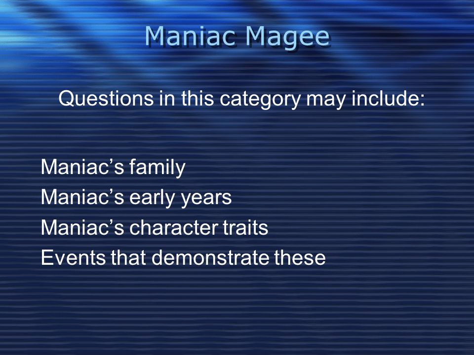 maniac magee version a classroom game based on the tv game show game show categories