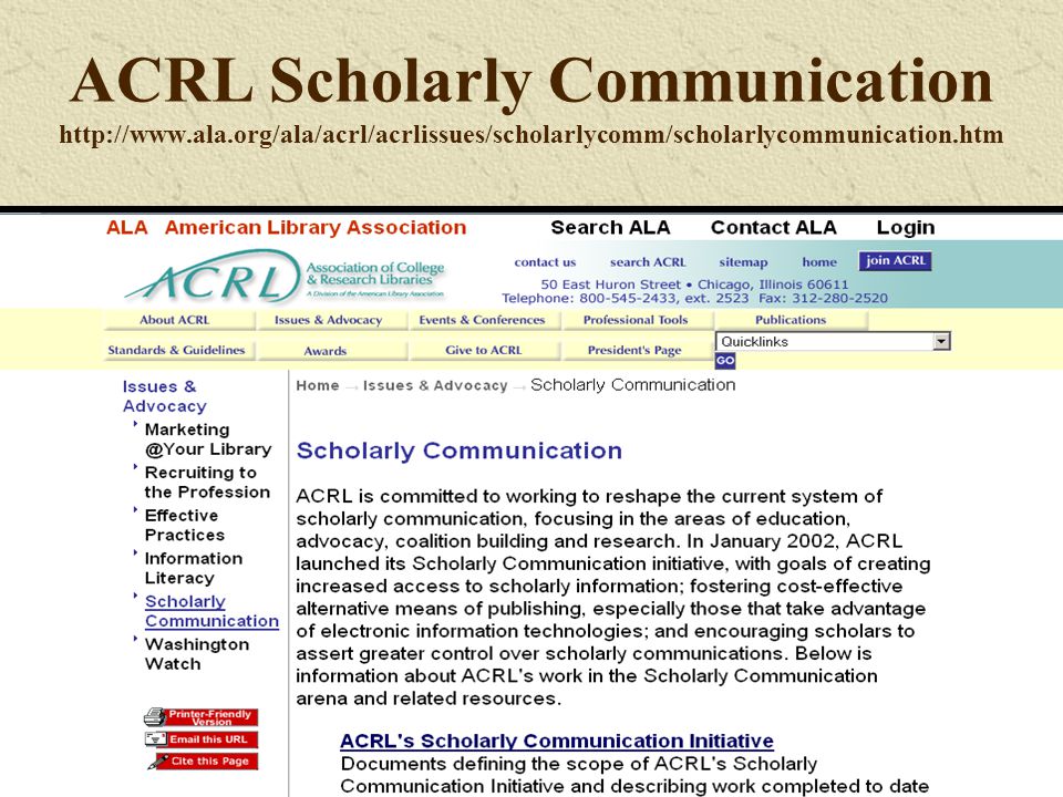 ACRL Scholarly Communication