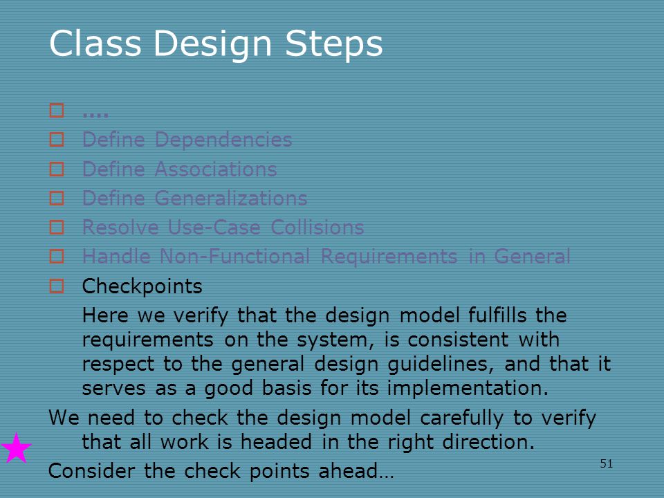 51 Class Design Steps  ….