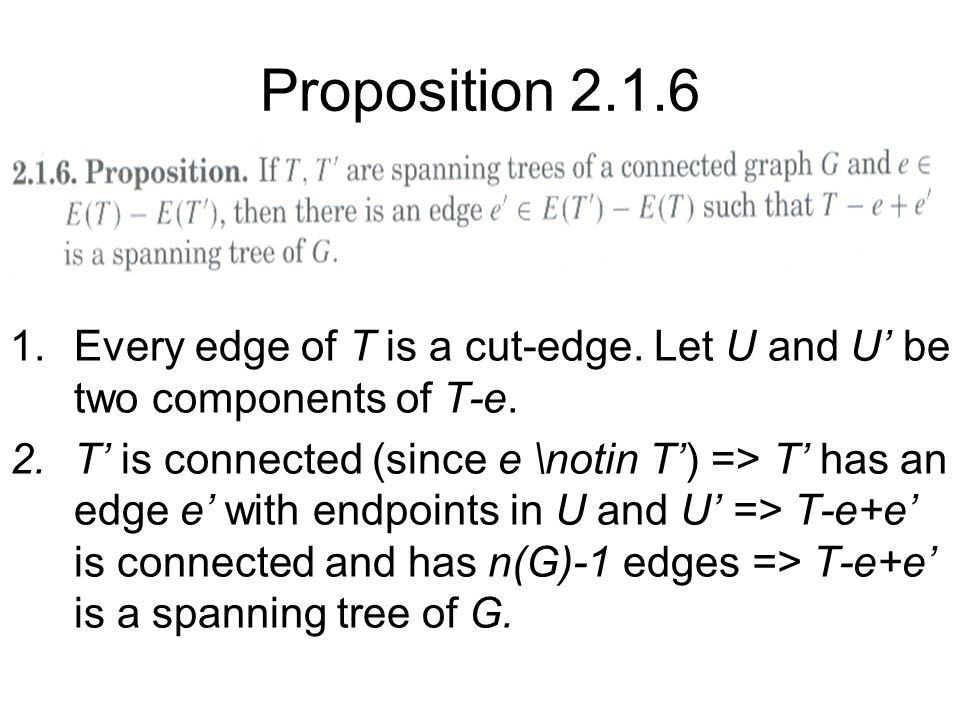 Proposition Every edge of T is a cut-edge.