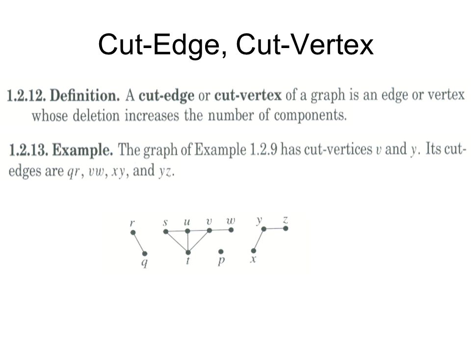 Cut-Edge, Cut-Vertex
