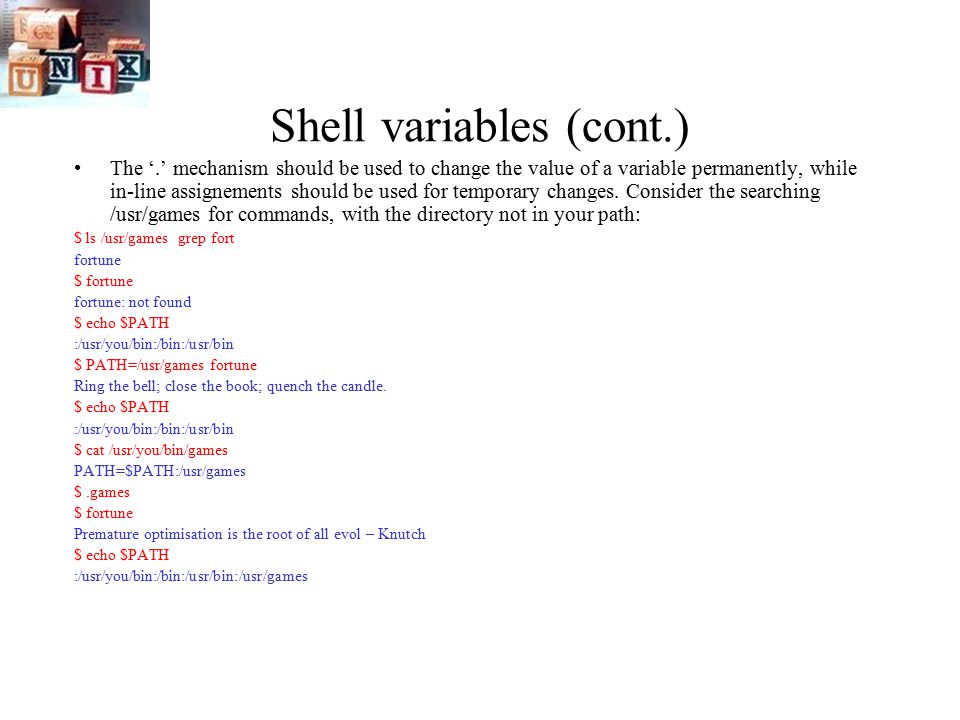 Lecture 8 Shell Shell The Shell Acts As An Interface Between The User