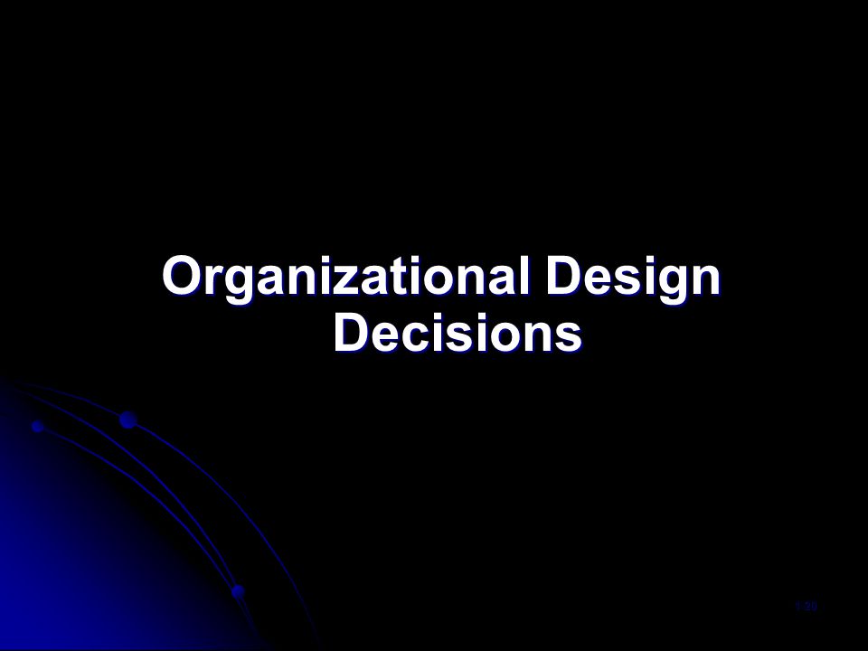 Organizational Design Decisions 1-20