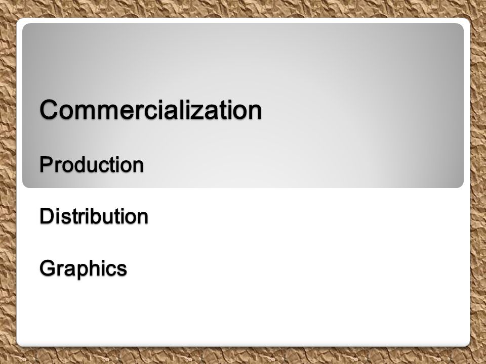 Commercialization Production Distribution Graphics