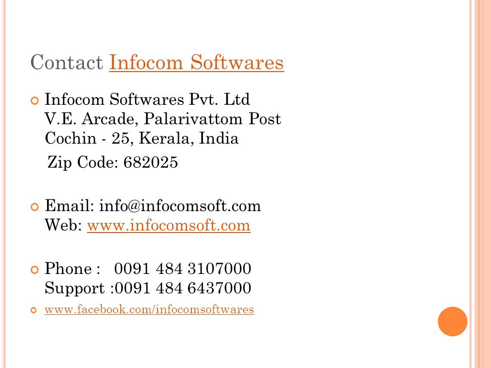 Contact Infocom SoftwaresInfocom Softwares Infocom Softwares Pvt.