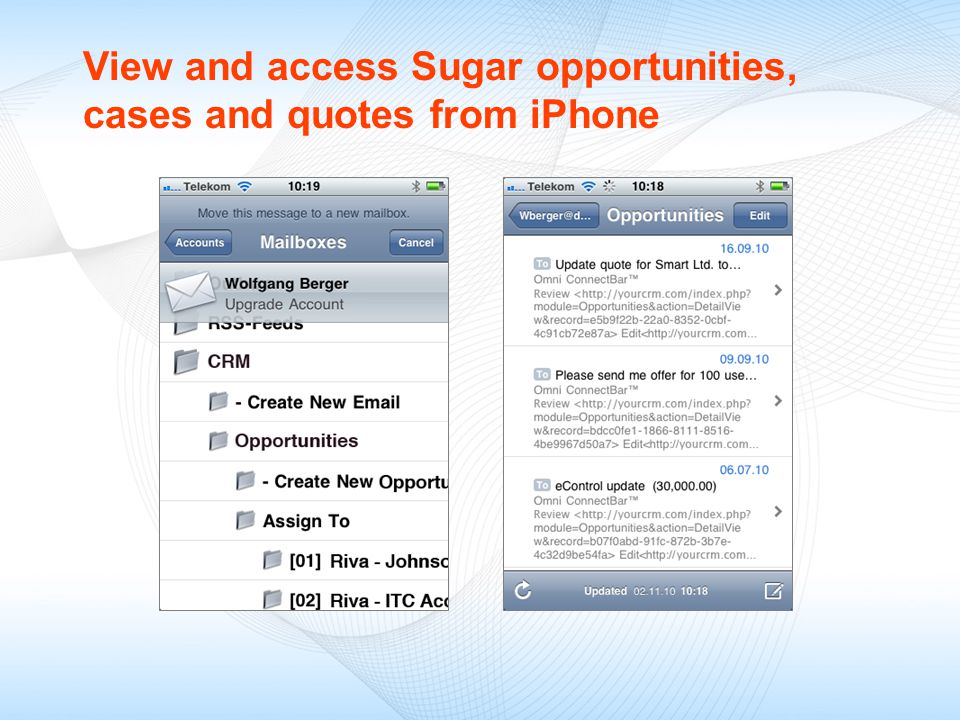 View and access Sugar opportunities, cases and quotes from iPhone
