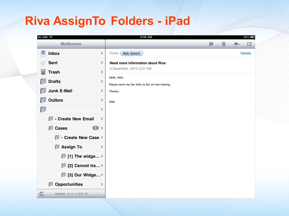 Riva AssignTo Folders - iPad