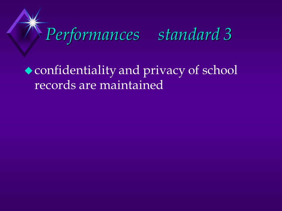 Performancesstandard 3 u confidentiality and privacy of school records are maintained