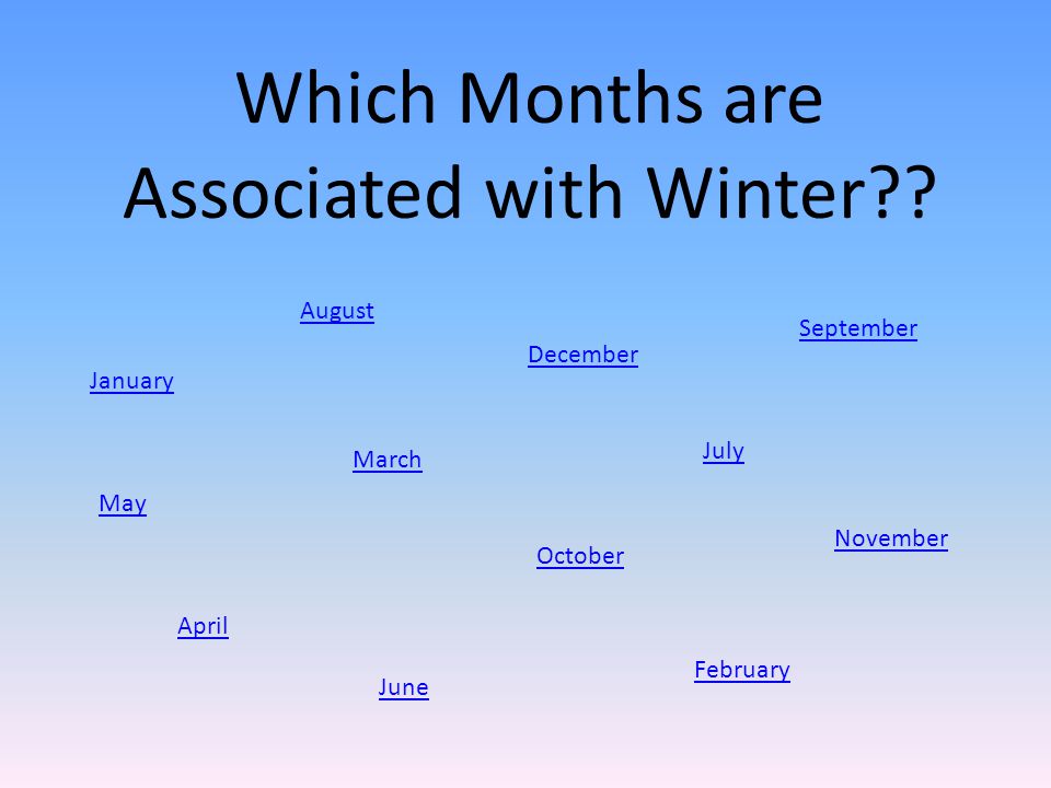 Which Months are Associated with Winter .