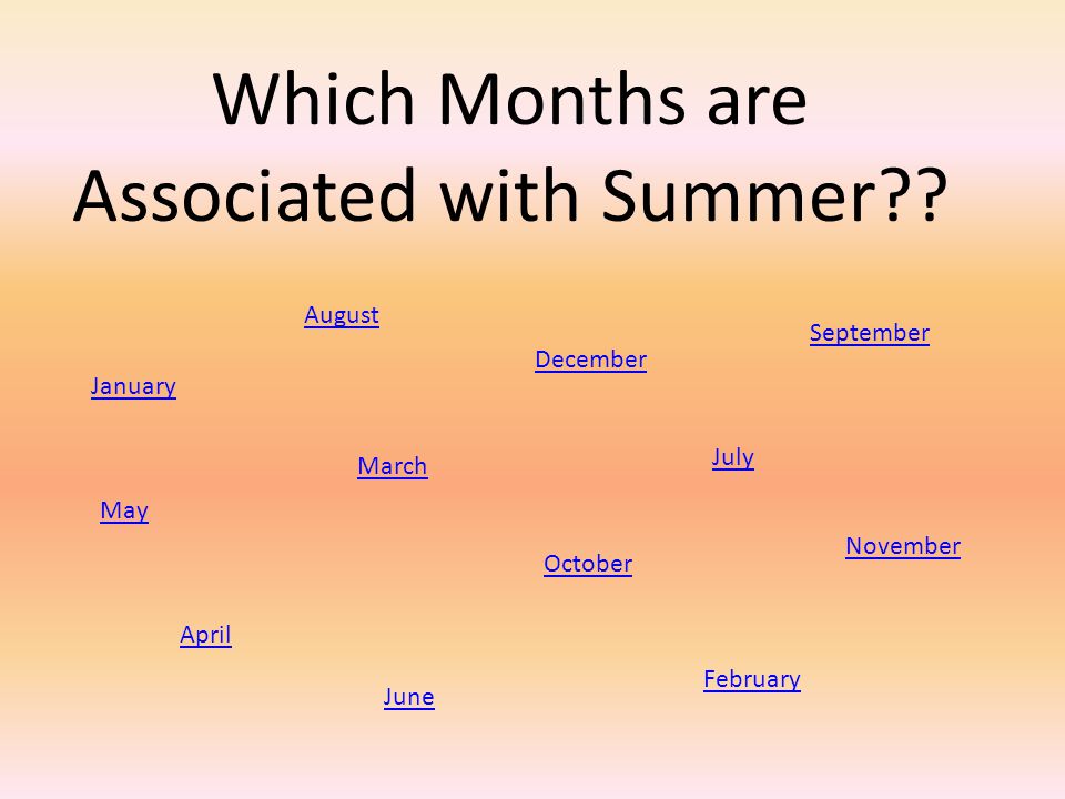 Which Months are Associated with Summer .