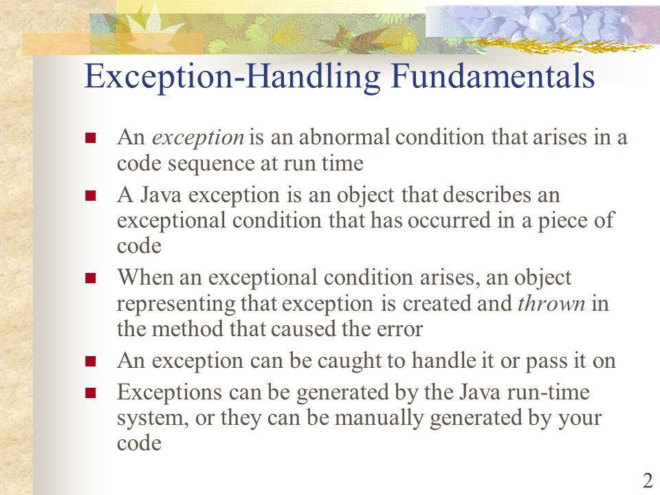 Exception Handling in Java