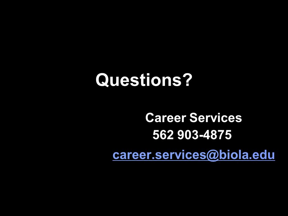 Questions Career Services