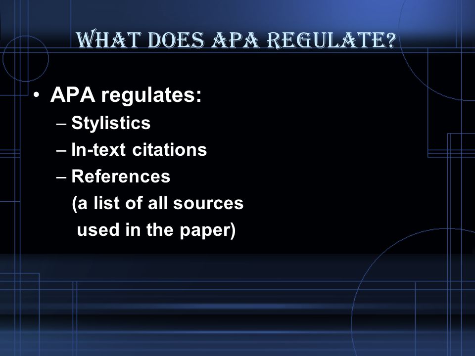 What does APA regulate.