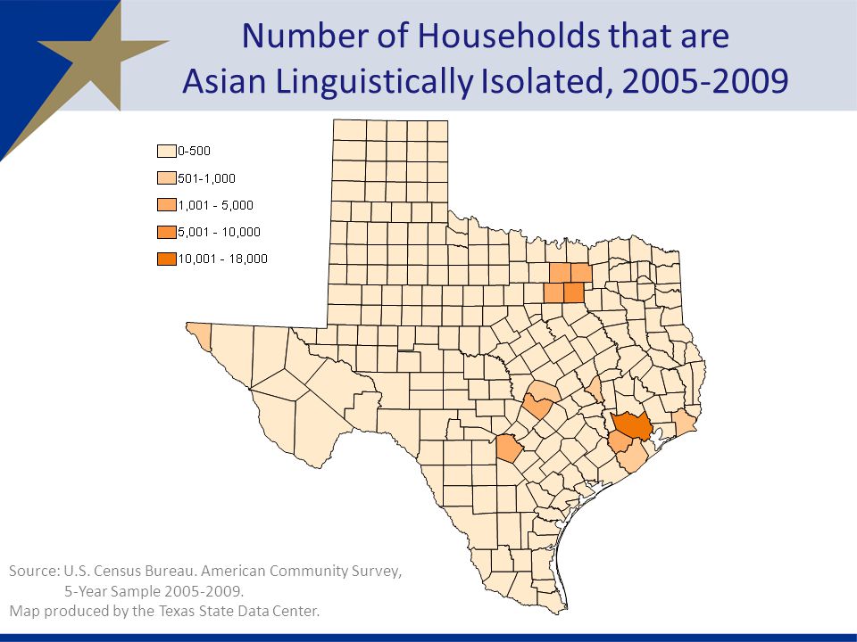 Number of Households that are Asian Linguistically Isolated, Source: U.S.