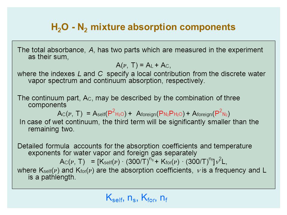 Experimental And Theoretical Study Of Water Vapor Continuum Absorption In The Thz Region From 0 3 To 2 7 Thz V B Podobedov D F Plusquellic K M Siegrist Ppt Download