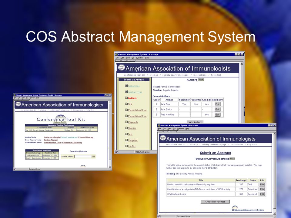 COS Abstract Management System