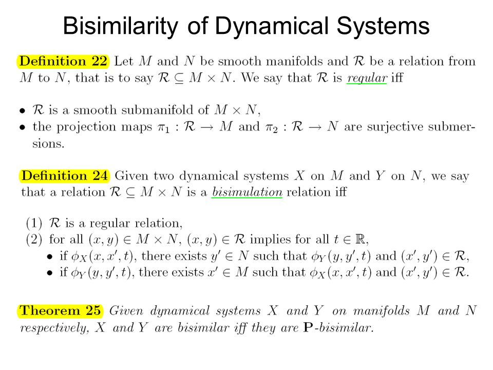 Bisimilarity of Dynamical Systems