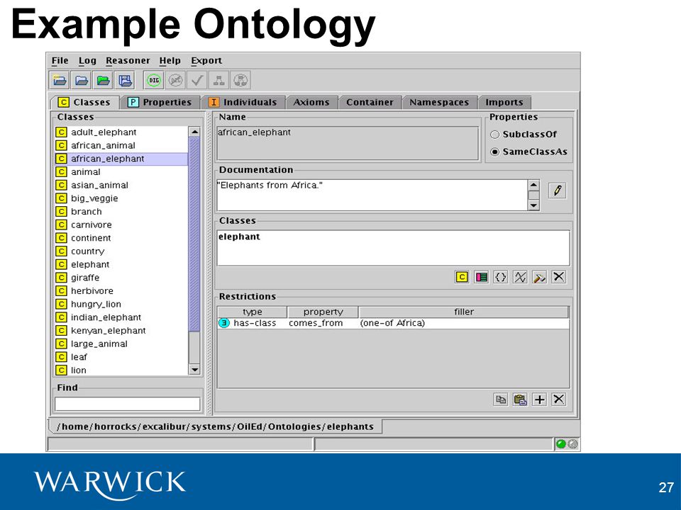 27 Example Ontology