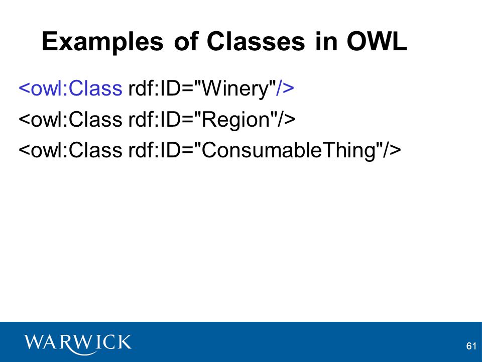 61 Examples of Classes in OWL