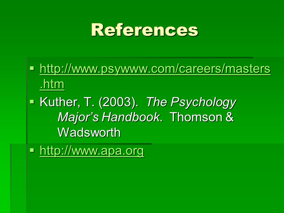 References   Kuther, T.