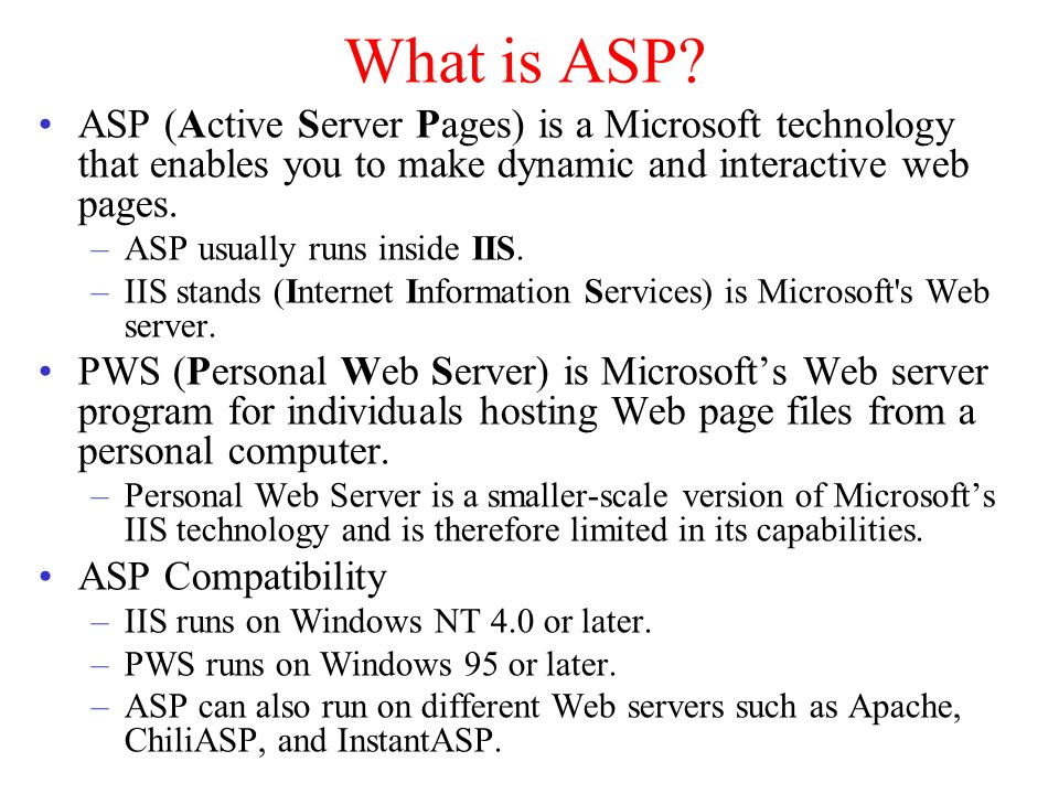 What is ASP.