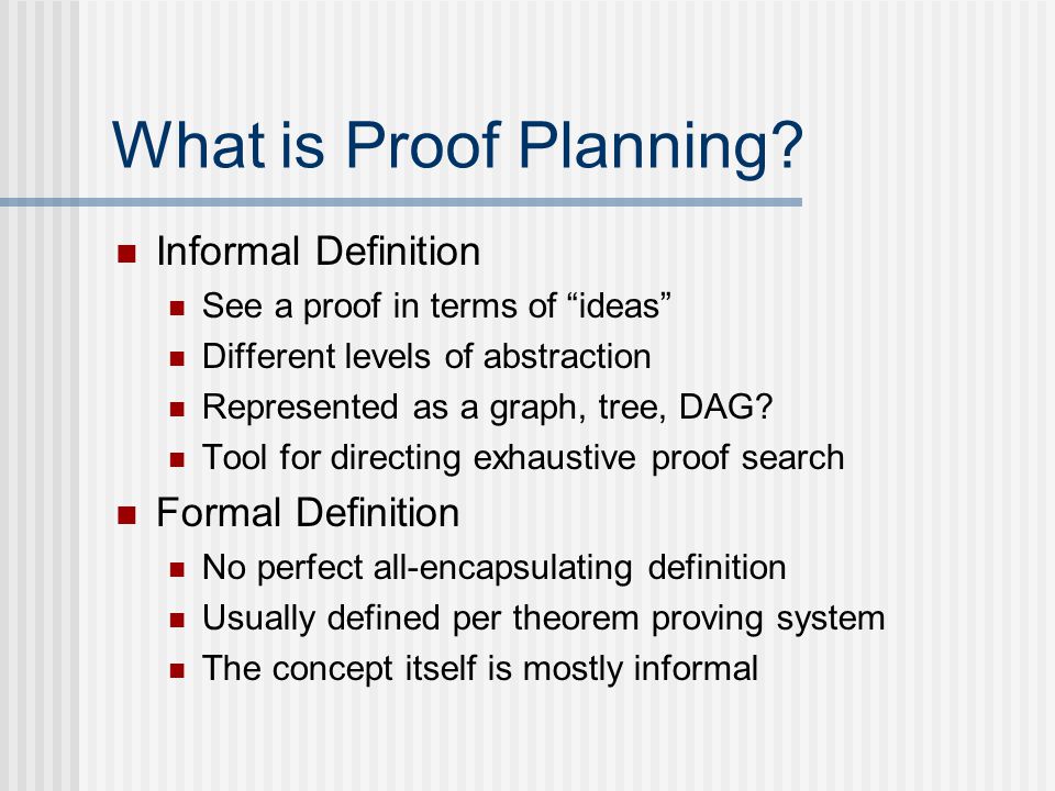What is Proof Planning.