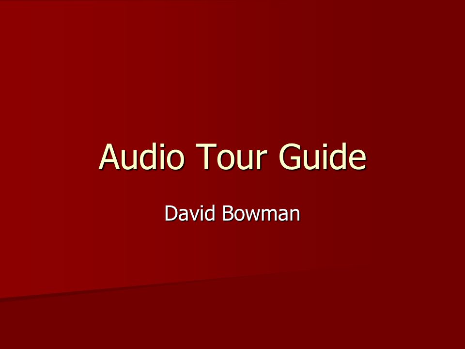 Audio Tour Guide David Bowman
