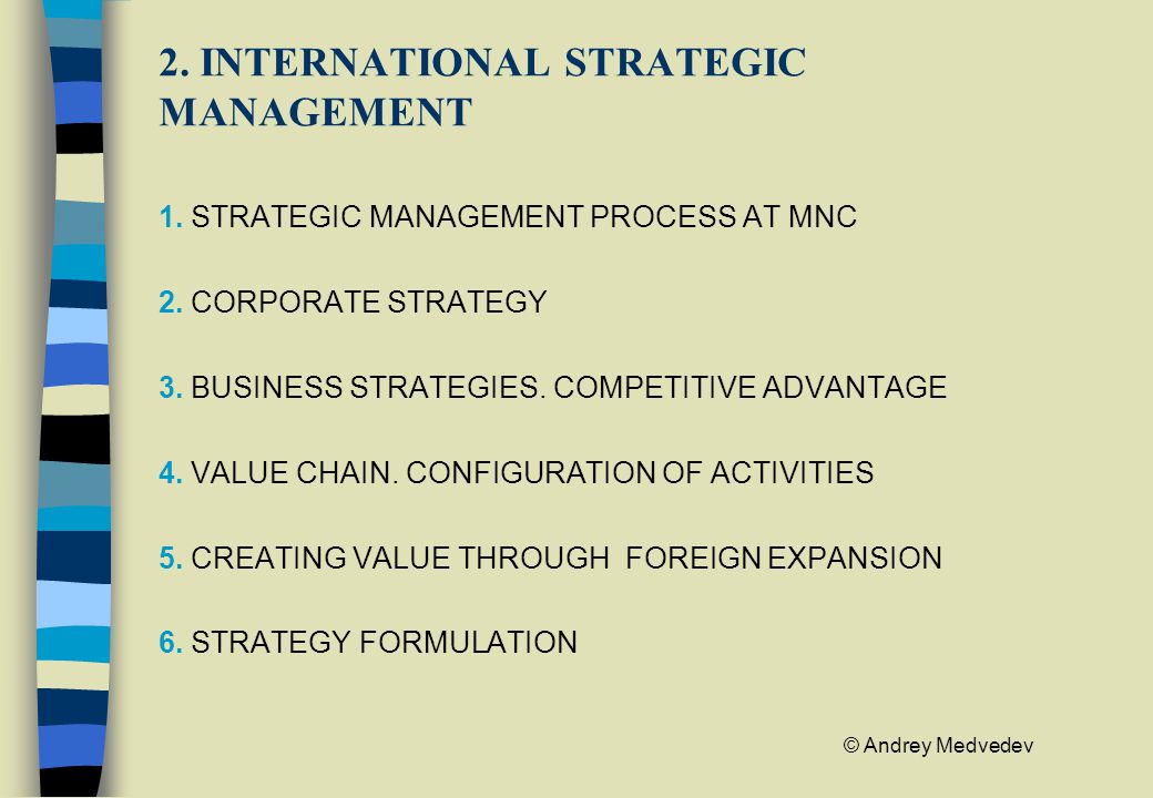 international strategic management process