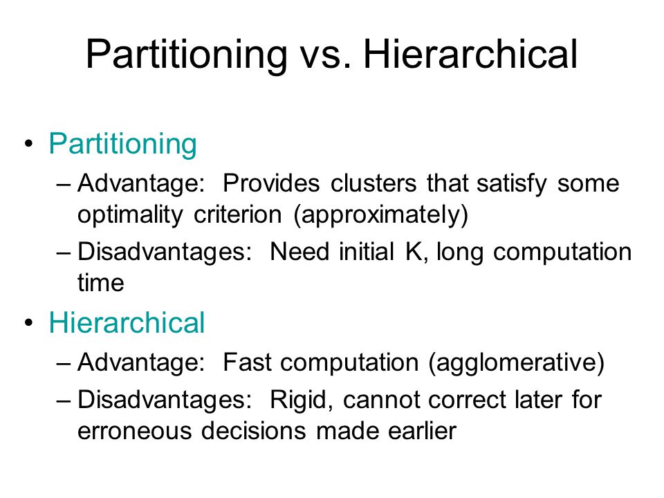 Partitioning vs.