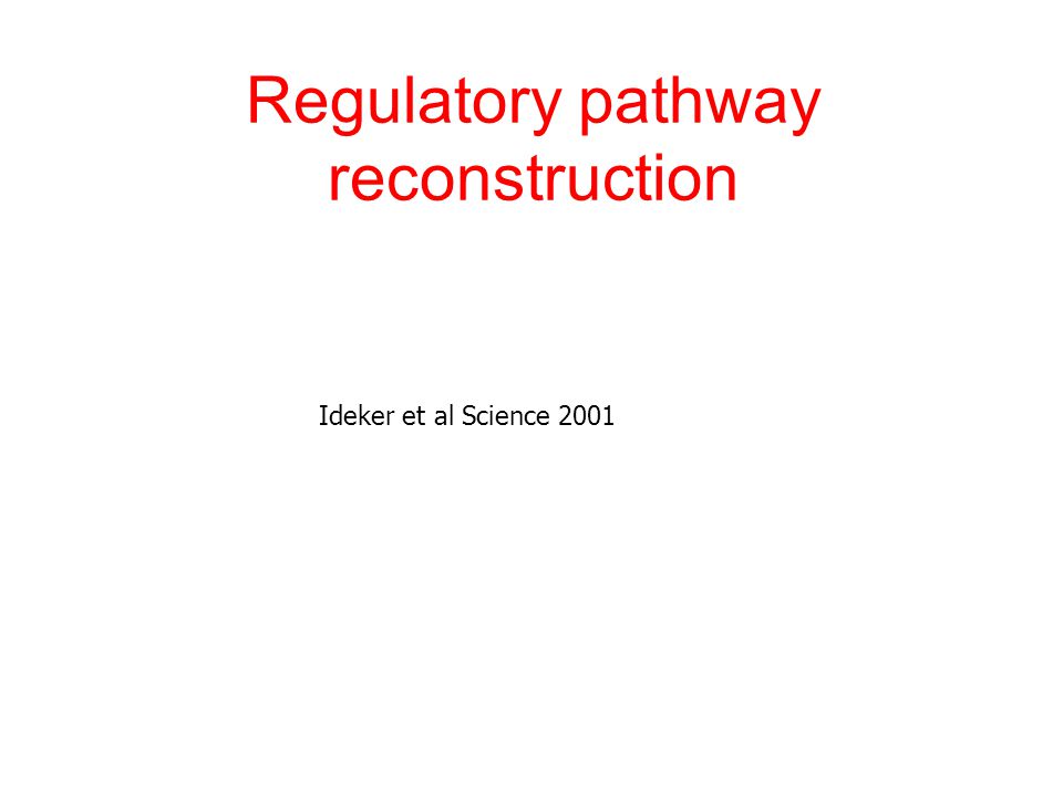 Regulatory pathway reconstruction Ideker et al Science 2001