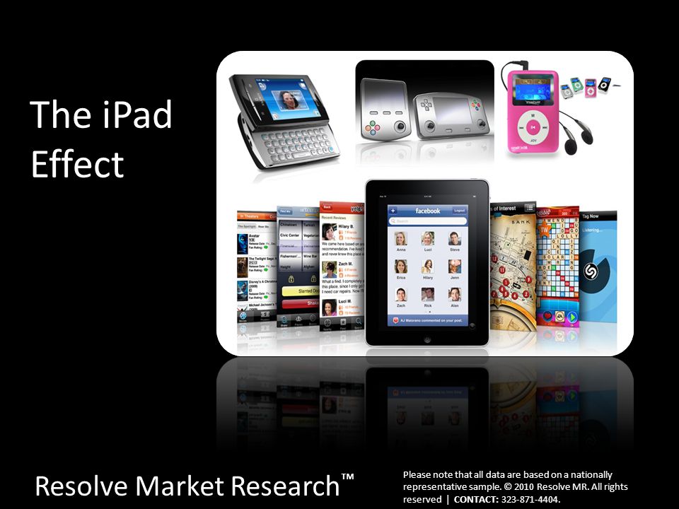 The iPad Effect Resolve Market Research ™ Please note that all data are based on a nationally representative sample.