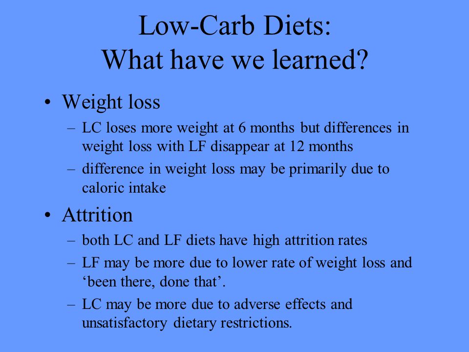 Low-Carb Diets: What have we learned.