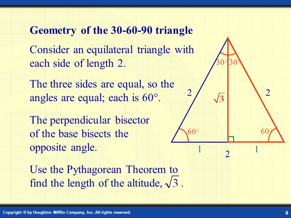 6 60 ○ Consider an equilateral triangle with each side of length 2.