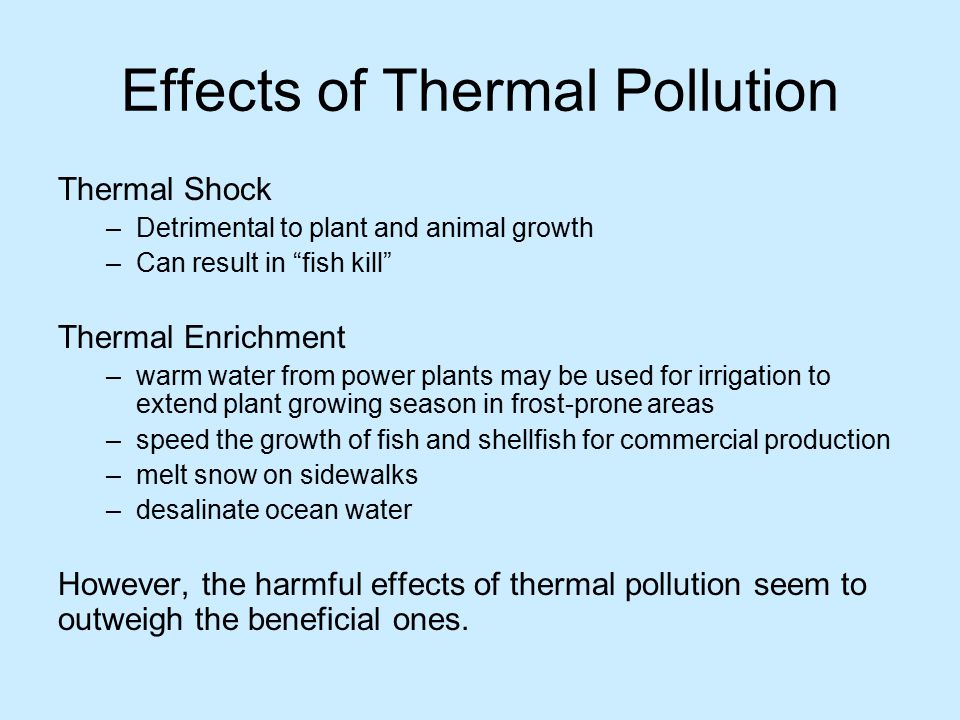 harmful effects of thermal pollution