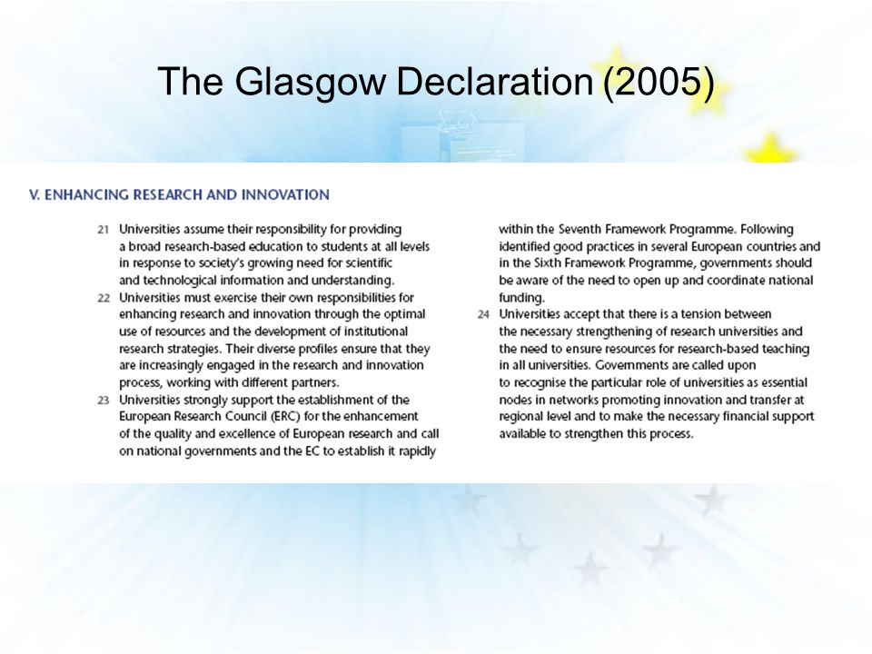 The Glasgow Declaration (2005)
