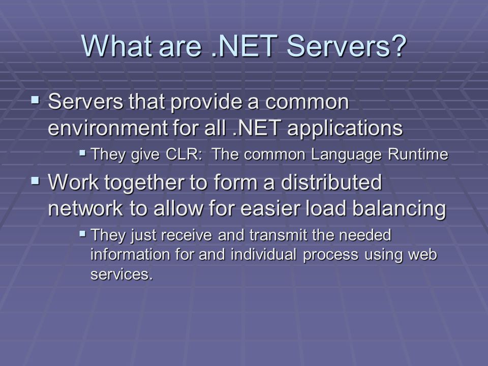 What are.NET Servers.