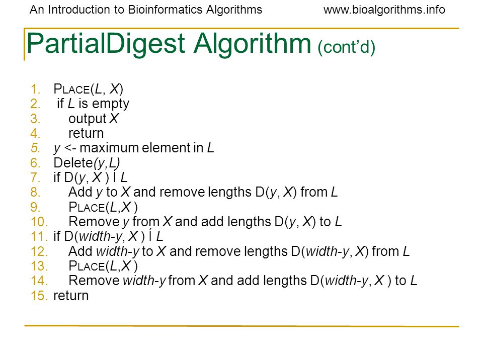 Introduction To Bioinformatics Algorithms Dna Mapping And Brute Force Algorithms Ppt Download