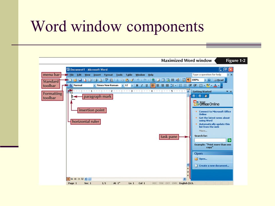 Word window components