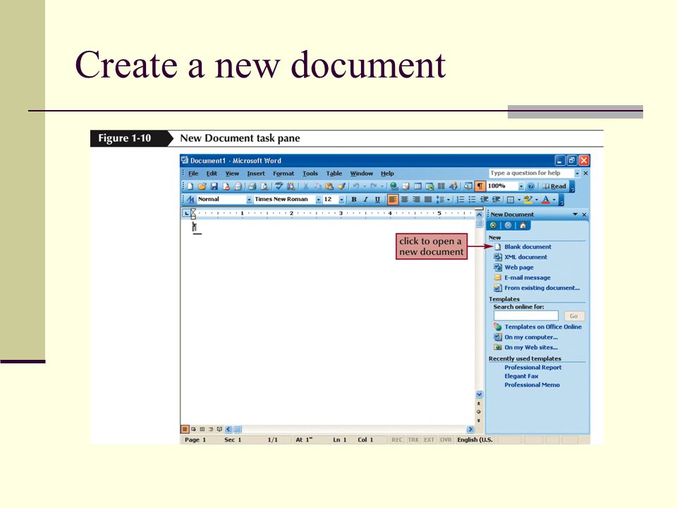 Create a new document