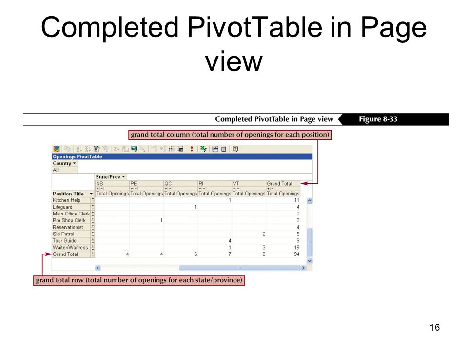 16 Completed PivotTable in Page view