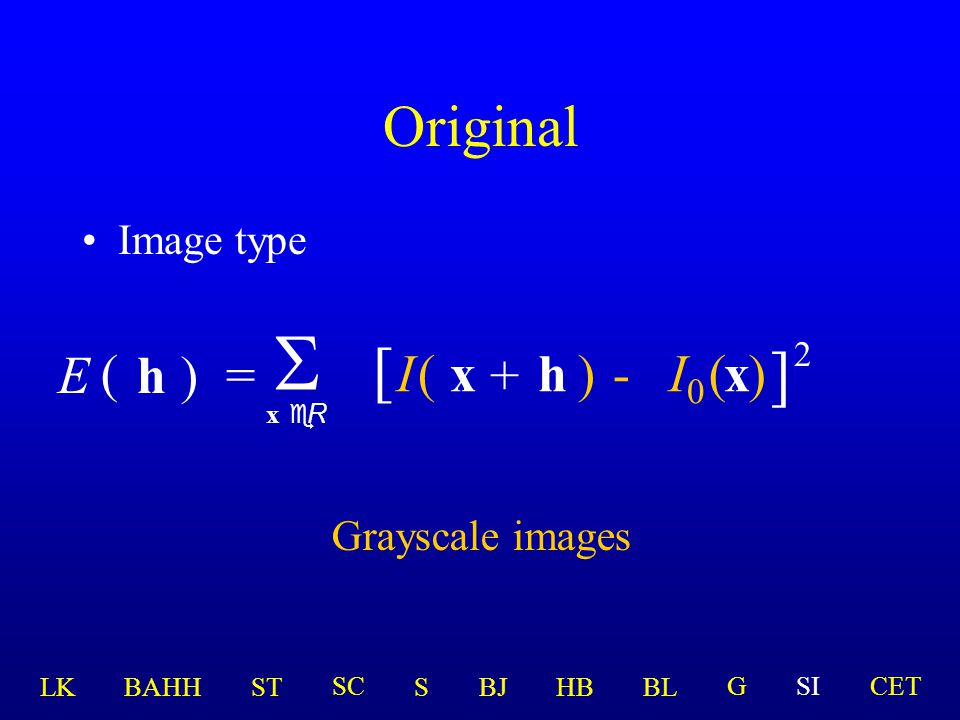 Original h)=  x eR ( E [ I(x )-(x ] 2 ) + h  I 