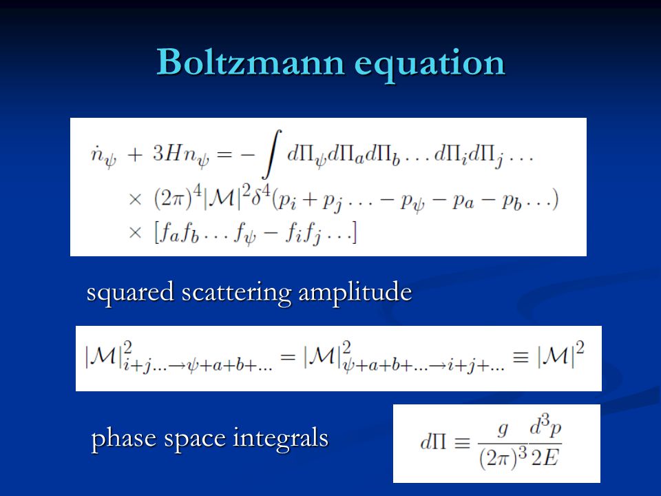 Boltzmann equation squared scattering amplitude phase space integrals