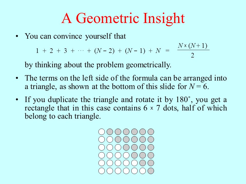A Geometric Insight You can convince yourself that by thinking about the problem geometrically.