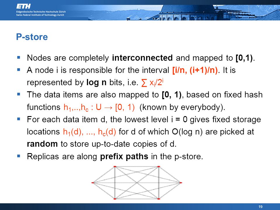 19 P-store  Nodes are completely interconnected and mapped to [0,1).