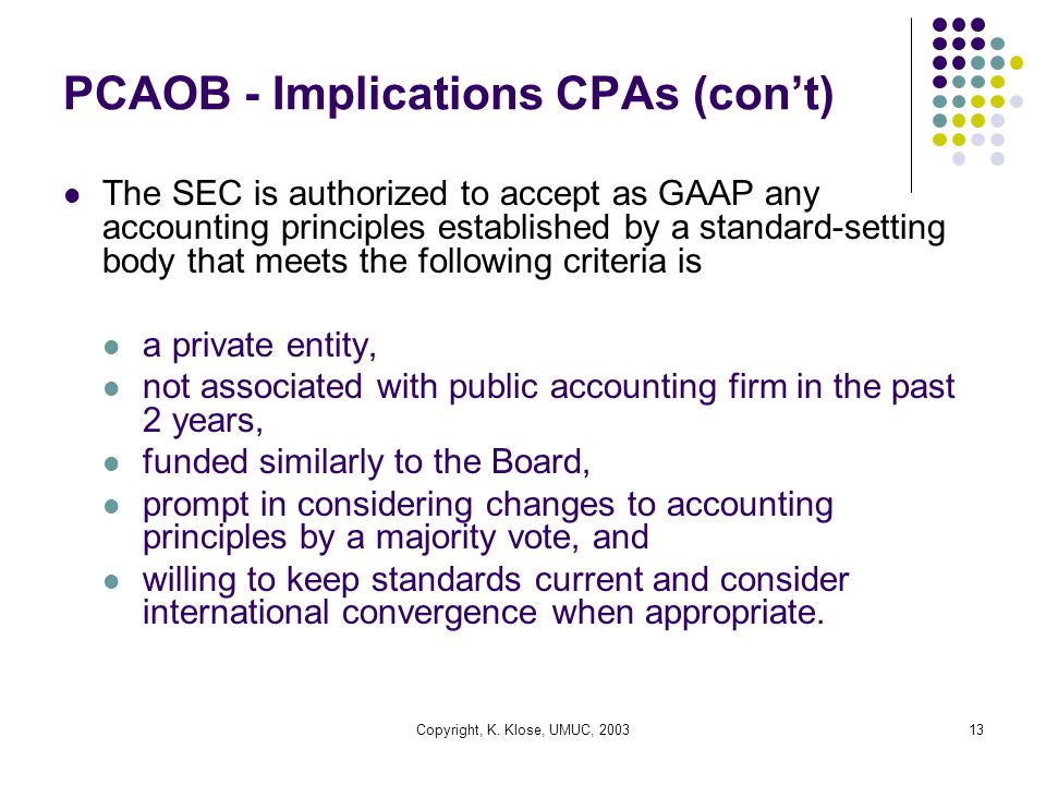 SARBANES-OXLEY ACT OF 2002 Overview And Update. Copyright, K. Klose ...