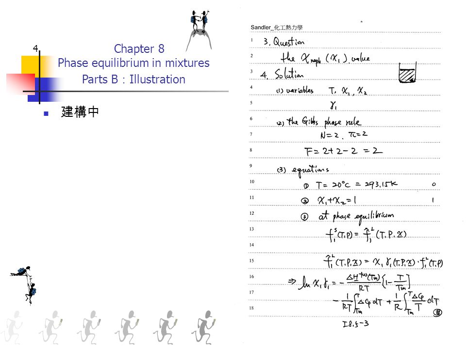 Chapter 8 Phase equilibrium in mixtures Parts B ： Illustration 4 建構中