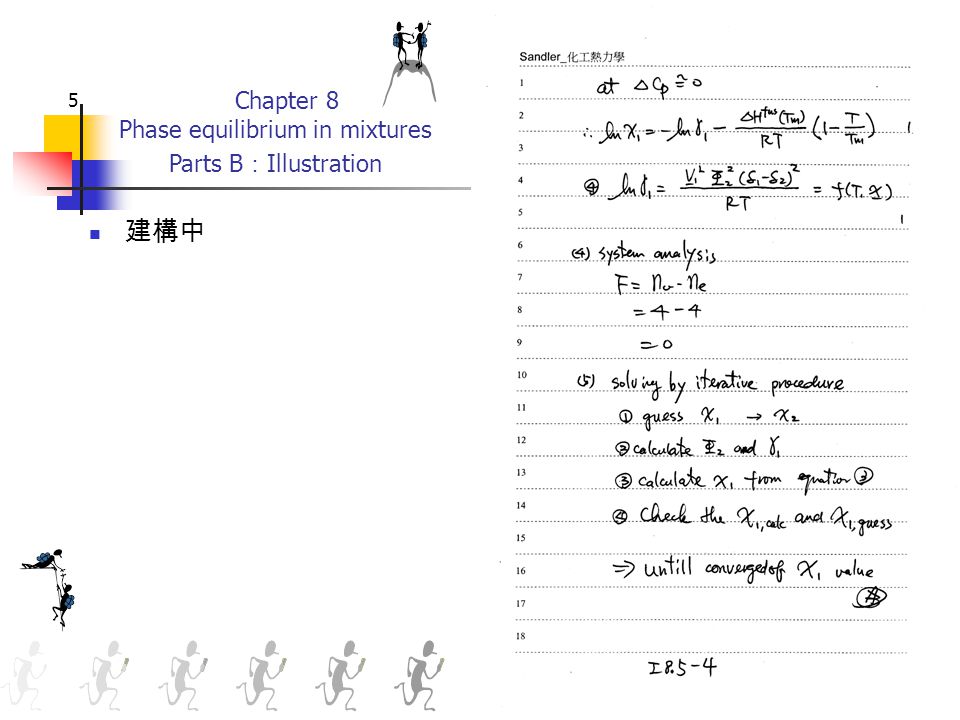 Chapter 8 Phase equilibrium in mixtures Parts B ： Illustration 5 建構中